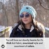 image:imageFunky Junque Exclusives Slouchy Beanie for Women  Oversized Winter Hat Chunky Cable Knit Beanies Unisex Cold Weather HatsMint  Confetti
