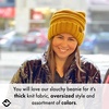 image:imageFunky Junque Exclusives Slouchy Beanie for Women  Oversized Winter Hat Chunky Cable Knit Beanies Unisex Cold Weather HatsMustard