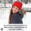 image:imageFunky Junque Exclusives Slouchy Beanie for Women  Oversized Winter Hat Chunky Cable Knit Beanies Unisex Cold Weather HatsRed