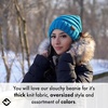 image:imageFunky Junque Exclusives Slouchy Beanie for Women  Oversized Winter Hat Chunky Cable Knit Beanies Unisex Cold Weather HatsTeal