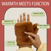 image:imageFunky Junque Faux Fur Flip Mittens Womens Warm Convertible Fingerless GlovesCoffee