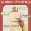image:imageFunky Junque Faux Fur Flip Mittens Womens Warm Convertible Fingerless GlovesFaux Fur  Beige