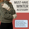 image:imageFunky Junque Faux Fur Flip Mittens Womens Warm Convertible Fingerless GlovesFaux Fur  Beige