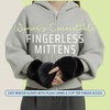 image:imageFunky Junque Faux Fur Flip Mittens Womens Warm Convertible Fingerless GlovesFaux Fur  Black