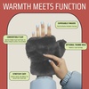 image:imageFunky Junque Faux Fur Flip Mittens Womens Warm Convertible Fingerless GlovesFaux Fur  Grey