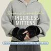 image:imageFunky Junque Faux Fur Flip Mittens Womens Warm Convertible Fingerless GlovesGlitter  Black