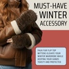 image:imageFunky Junque Faux Fur Flip Mittens Womens Warm Convertible Fingerless GlovesLeopard Print  Brown