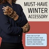 image:imageFunky Junque Faux Fur Flip Mittens Womens Warm Convertible Fingerless GlovesLeopard Print  Latte