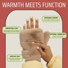 image:imageFunky Junque Faux Fur Flip Mittens Womens Warm Convertible Fingerless GlovesMocha