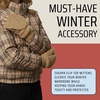 image:imageFunky Junque Faux Fur Flip Mittens Womens Warm Convertible Fingerless GlovesSherpa Camel