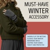 image:imageFunky Junque Faux Fur Flip Mittens Womens Warm Convertible Fingerless GlovesSherpa Grey