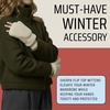 image:imageFunky Junque Faux Fur Flip Mittens Womens Warm Convertible Fingerless GlovesSherpa Ivory