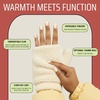 image:imageFunky Junque Faux Fur Flip Mittens Womens Warm Convertible Fingerless GlovesSherpa Ivory