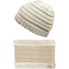 image:imageFunky Junque FleeceLined Neck Warmer Tube Scarf amp Knit Gaiter Bundle  Cozy Winter Set  Neutral Tones Vibrant HuesBeige