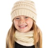image:imageFunky Junque FleeceLined Neck Warmer Tube Scarf amp Knit Gaiter Bundle  Cozy Winter Set  Neutral Tones Vibrant HuesBeige