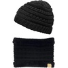 image:imageFunky Junque FleeceLined Neck Warmer Tube Scarf amp Knit Gaiter Bundle  Cozy Winter Set  Neutral Tones Vibrant HuesBlack