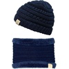 image:imageFunky Junque FleeceLined Neck Warmer Tube Scarf amp Knit Gaiter Bundle  Cozy Winter Set  Neutral Tones Vibrant HuesNavy