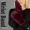 image:imageFunky Junque Fuzzy Mittens for Women Faux Fur Cold Weather Gloves Fleece Lined Cute Furry Fluffy Warm Winter FashionBurgundy
