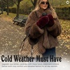image:imageFunky Junque Fuzzy Mittens for Women Faux Fur Cold Weather Gloves Fleece Lined Cute Furry Fluffy Warm Winter FashionBurgundy