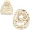image:imageFunky Junque Girls Winter Hat amp Scarf Sets  Pom Beanie Ponytail Beanies or Headband with Matching Infinity Scarf Ages 15Beige  Pom Hat  Scarf