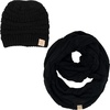 image:imageFunky Junque Girls Winter Hat amp Scarf Sets  Pom Beanie Ponytail Beanies or Headband with Matching Infinity Scarf Ages 15Black  Hat  Scarf