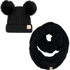 image:imageFunky Junque Girls Winter Hat amp Scarf Sets  Pom Beanie Ponytail Beanies or Headband with Matching Infinity Scarf Ages 15BlackBlack Fur  Double Pom Hat  Scarf