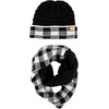 image:imageFunky Junque Girls Winter Hat amp Scarf Sets  Pom Beanie Ponytail Beanies or Headband with Matching Infinity Scarf Ages 15Buffalo Check  BlackWhite No Pom