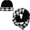 image:imageFunky Junque Girls Winter Hat amp Scarf Sets  Pom Beanie Ponytail Beanies or Headband with Matching Infinity Scarf Ages 15Buffalo Check  BlackWhite No Pom