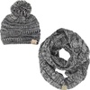image:imageFunky Junque Girls Winter Hat amp Scarf Sets  Pom Beanie Ponytail Beanies or Headband with Matching Infinity Scarf Ages 15GreyBlack  Pom Hat  Scarf