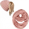 image:imageFunky Junque Girls Winter Hat amp Scarf Sets  Pom Beanie Ponytail Beanies or Headband with Matching Infinity Scarf Ages 15Indi Pink  Beanie Tail  Scarf
