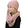 image:imageFunky Junque Girls Winter Hat amp Scarf Sets  Pom Beanie Ponytail Beanies or Headband with Matching Infinity Scarf Ages 15Indi Pink  Hat  Scarf