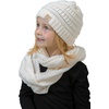 image:imageFunky Junque Girls Winter Hat amp Scarf Sets  Pom Beanie Ponytail Beanies or Headband with Matching Infinity Scarf Ages 15Ivory  Hat  Scarf