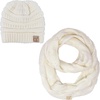 image:imageFunky Junque Girls Winter Hat amp Scarf Sets  Pom Beanie Ponytail Beanies or Headband with Matching Infinity Scarf Ages 15Ivory  Hat  Scarf