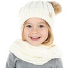 image:imageFunky Junque Girls Winter Hat amp Scarf Sets  Pom Beanie Ponytail Beanies or Headband with Matching Infinity Scarf Ages 15IvoryFaux Fur  Double Pom Hat  Scarf