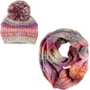 image:imageFunky Junque Girls Winter Hat amp Scarf Sets  Pom Beanie Ponytail Beanies or Headband with Matching Infinity Scarf Ages 15Multi Rose Mix  Pom Hat  Scarf