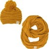 image:imageFunky Junque Girls Winter Hat amp Scarf Sets  Pom Beanie Ponytail Beanies or Headband with Matching Infinity Scarf Ages 15Mustard  Pom Hat  Scarf