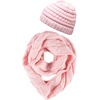 image:imageFunky Junque Girls Winter Hat amp Scarf Sets  Pom Beanie Ponytail Beanies or Headband with Matching Infinity Scarf Ages 15No Pom  Baby Pink