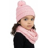 image:imageFunky Junque Girls Winter Hat amp Scarf Sets  Pom Beanie Ponytail Beanies or Headband with Matching Infinity Scarf Ages 15Pale Pink  Pom Hat  Scarf
