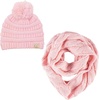 image:imageFunky Junque Girls Winter Hat amp Scarf Sets  Pom Beanie Ponytail Beanies or Headband with Matching Infinity Scarf Ages 15Pale Pink  Pom Hat  Scarf