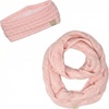 image:imageFunky Junque Girls Winter Hat amp Scarf Sets  Pom Beanie Ponytail Beanies or Headband with Matching Infinity Scarf Ages 15Pale Pink  Ribbed Headwrap  Scarf
