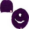 image:imageFunky Junque Girls Winter Hat amp Scarf Sets  Pom Beanie Ponytail Beanies or Headband with Matching Infinity Scarf Ages 15Purple  Hat  Scarf