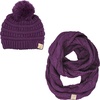 image:imageFunky Junque Girls Winter Hat amp Scarf Sets  Pom Beanie Ponytail Beanies or Headband with Matching Infinity Scarf Ages 15Purple  Pom Hat  Scarf