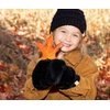image:imageFunky Junque Kids Convertible Faux Fur Mittens  Girls Mittens Ages 39 Warm Sherpa Winter Fuzzy Mitten with Finger Flap1 Black 1 Fuchsia 2 Pack
