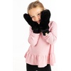 image:imageFunky Junque Kids Convertible Faux Fur Mittens  Girls Mittens Ages 39 Warm Sherpa Winter Fuzzy Mitten with Finger FlapBlack