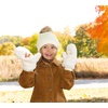 image:imageFunky Junque Kids Convertible Faux Fur Mittens  Girls Mittens Ages 39 Warm Sherpa Winter Fuzzy Mitten with Finger FlapIvory