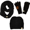 image:imageFunky Junque Kids Cozy Winter Set  Matching Ribbed Beanie Hat Cable Knit Scarf amp GlovesBlack