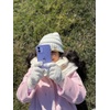 image:imageFunky Junque Kids Cozy Winter Set  Matching Ribbed Beanie Hat Cable Knit Scarf amp GlovesCharcoal