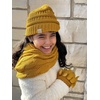 image:imageFunky Junque Kids Cozy Winter Set  Matching Ribbed Beanie Hat Cable Knit Scarf amp GlovesIvory