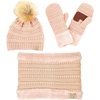 image:imageFunky Junque Kids Matching Neck Warmer Scarf Soft Fuzzy Cuff Gloves Mittens Ribbed Knit Pom Pom Beanie Bundle Boy GirlIndi Pink Faux Fur Pom