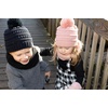image:imageFunky Junque Kids Matching Neck Warmer Scarf Soft Fuzzy Cuff Gloves Mittens Ribbed Knit Pom Pom Beanie Bundle Boy GirlIvory